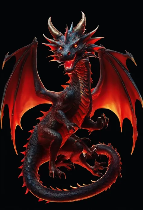 a painting of a red dragon on a black background,, breathtaking rendering, inside a radiant connection, inspirada em Kinuko Y. Craft,, Magical Elements, kitten icon, uau, its beautiful, casting a colorful multi spell, bright flash, glare