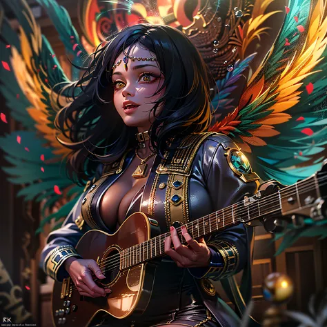 Sun urban Goddess_play_guitar Masterpiece ultra deep path equirectangular_360 handled jukebox forest Beholder graduate global luminescence saturate Sunlight volumetric lightning contrast meticulously intricate ultra_high-definition pro-photo-realistic opti...