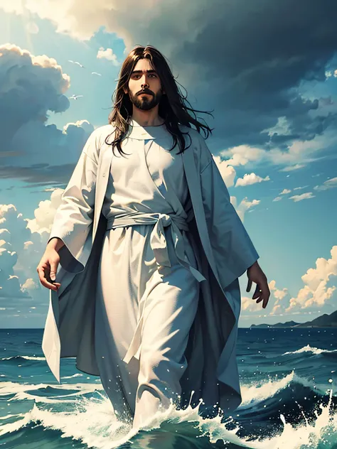 Jesus walks on water and calms the storm