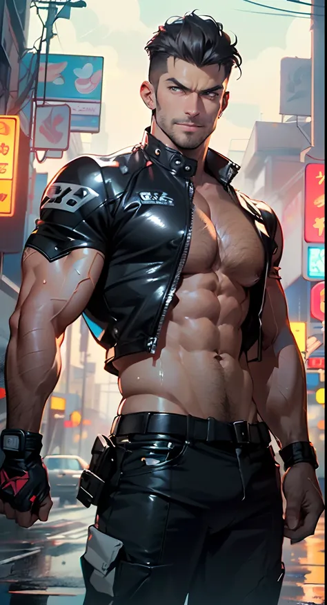 muscular man,(((1man))),((man muscular)),

(((1male,man:1.5,handsome man,male,male gender:1.5,male focus))),

((short white hair)),(((lustrous skin:1.5,tanned skin,bright skin: 1.5,skin tanned,shiny skin,very shiny skin,shiny body,illuminated skin))),(((ey...