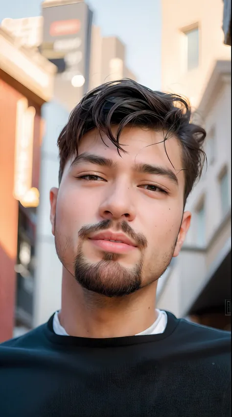 beard, stylish haircut, fashionable glasses, confident expression, natural lighting, clear background, modern aesthetic, high-resolution details, vibrant colors.