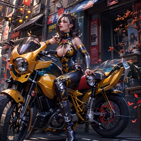 sunLight Masterpiece Urban equirectangular_360 deep path epic girl Heroe suit Marvel outfits Harley_Davidson Beholder ultra_realist saturate meticulously intricate ultra pro-photorealistic optimal ultra_high_quality accurate ultra_high_detail ultra_high-re...