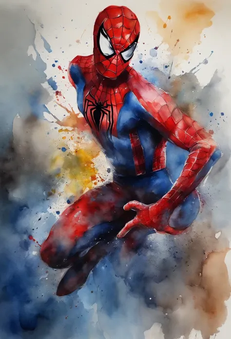 Homem aranha,realista,hiper realismo, Athletic muscle,com o trage vermelho e azul saturado com textura. E uma jaqueta por cima do traje. Sex