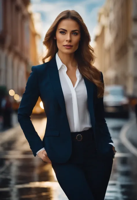 a portrait of a businesswoman in a suit and tie, feminine empowerment, a woman dressed in a business suit standing in front of people,
sexy and young businesswoman in business suit, in the style of emotionally complex, a beautiful business woman is standin...