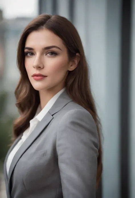 ultrarealistic photo, a portrait of a businesswoman in a suit and tie, feminine empowerment, a woman dressed in a business suit standing in front of people,
sexy and young businesswoman in business suit, in the style of emotionally complex, a beautiful bus...