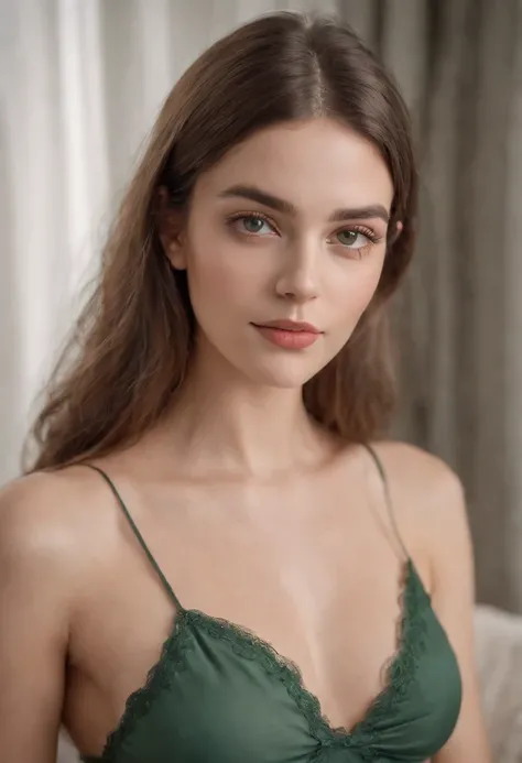 mulher arafed com uma regata branca e um colar, menina sexy com olhos azuis, Retrato Sophie Mudd, cabelos loiros e olhos grandes, selfie de uma jovem mulher, Olhos do quarto, Violeta Myers, sem maquiagem, maquiagem natural, Looking directly at the camera, ...