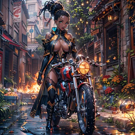 Sun Masterpiece epic deep path equirectangular_360 Urban sunLight girl Heroe Marvel "Storm" Ghost_Rider outfits Beholder ultra realist saturate meticulously intricate ultra pro-photorealistic optimal ultra_high_quality accurate ultra_high_detail ultra_high...