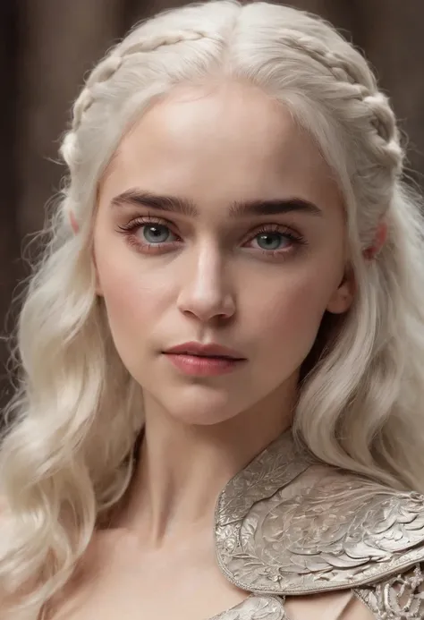 Emilia Clarke como Daenerys Targaryen, (((corpo inteiro))), olhos ultra-detalhados, corpo ultra-detalhado, nice perfect guy with soft skinice, corpo feminino deslumbrante, ((ultra-detailed hands)), obra-prima conceito fantasia arte, trending on ArtStation,...