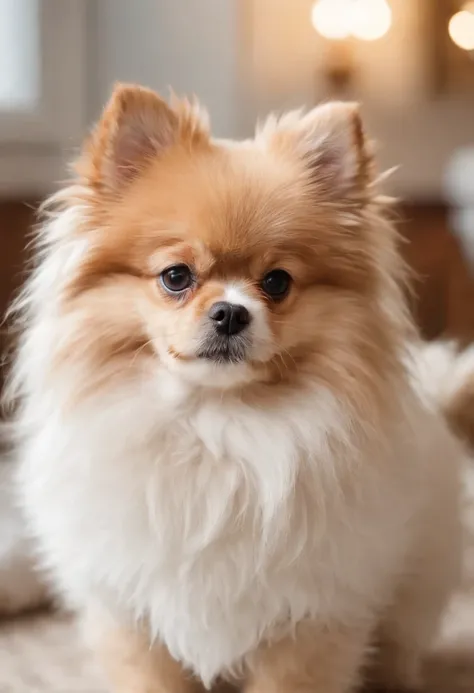 Faca um cao da raca Biewer a la pom pom brincando com uma bolinha