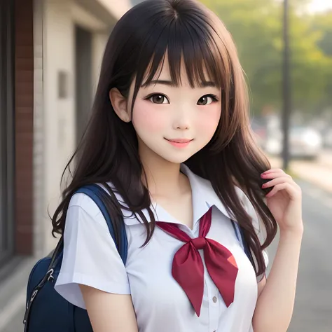 girl with　ahe face　hi-school girl　adult-like