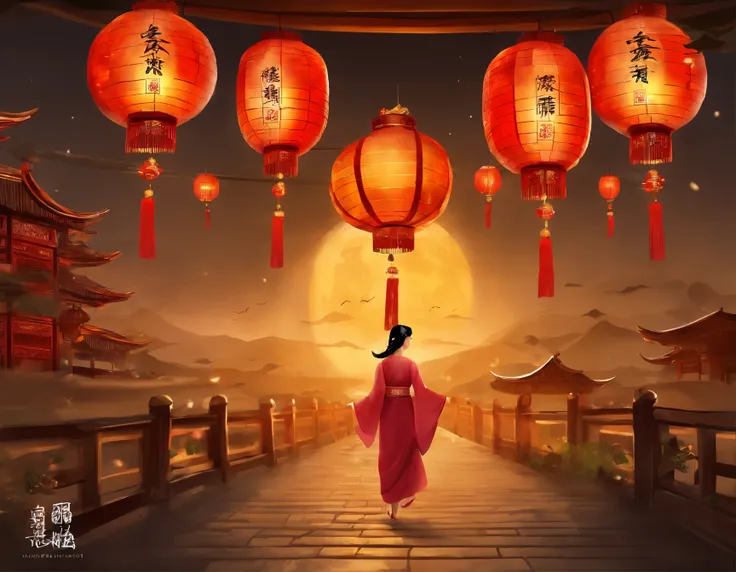 Mid-Autumn Festival Lantern Game Poster Game Original Art Chinese Style