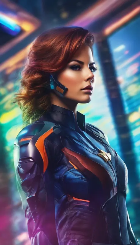 (melhor qualidade,4k,8k,alto,master part:1.2),ultra-detalhado,(Realistic,fotorrealista,photo-realistic:1.37),Barbara Gordon, Jovem mulher de 19 anos l, Cabelos ruivos bonitos, vestindo uniforme policial,olhos castanhos penetrantes, Beleza Suprema, Gotham C...