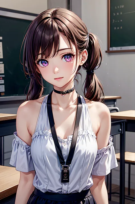 ((1girl in)), ((Best Quality)), (Ultra-detailed), (extremely detailed CG unified 8k wallpaper), Highly detailed, High-definition raw color photos, Professional Photography, (Twintails), Brown hair, Amazing face and eyes, Pink eyes, (amazingly beautiful gir...