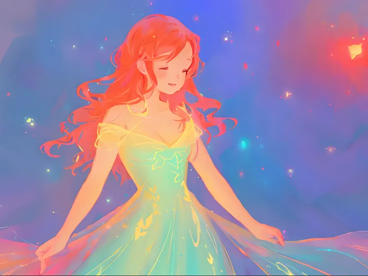 there is a girl in a dress that is standing in the snow, inspired by Glen Keane, inspired by Lois van Baarle, disney art style, by Lois van Baarle, glowing aura around her, by Glen Keane, jen bartel, glowing lights! digital painting, flowing glowing hair, ...