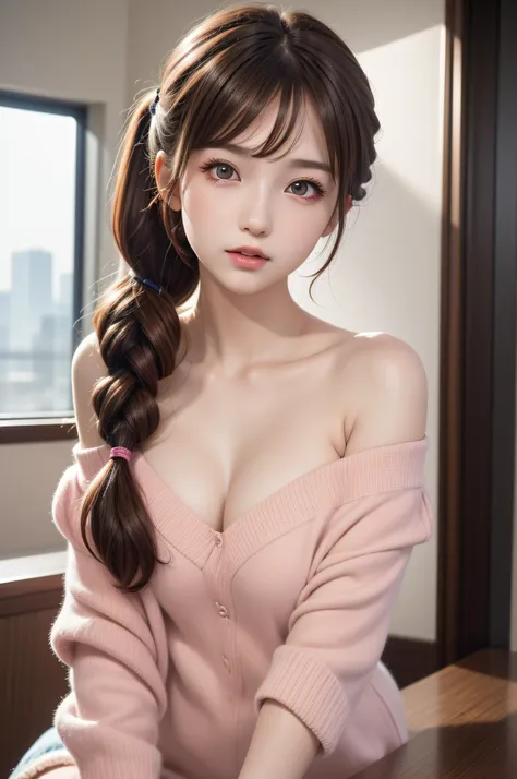 ((1girl in)), ((Best Quality)), (Ultra-detailed), (extremely detailed CG unified 8k wallpaper), Highly detailed, High-definition raw color photos, Professional Photography, (Twintails), Brown hair, Amazing face and eyes, Pink eyes, (amazingly beautiful gir...