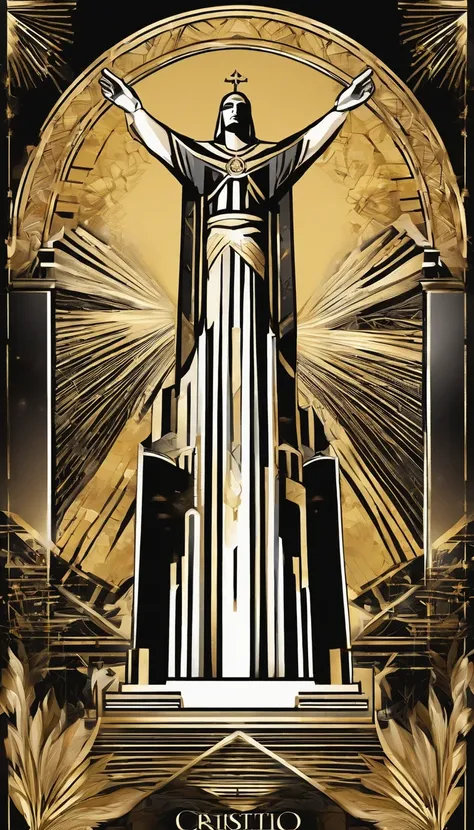 Cristo redentor, preto e dourado, poster filme