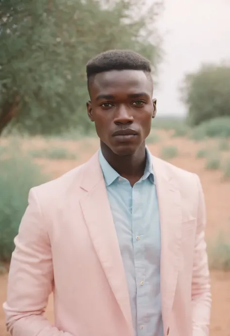 Man,African style, neopop, pastel colors, by jimmy marble, portrait, (medium shot)