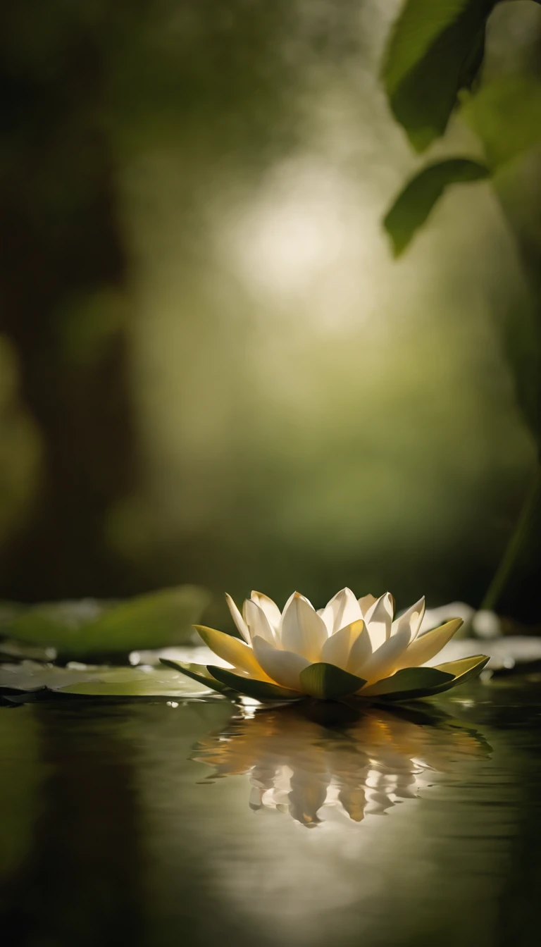 （close-up:1.5）, (solo:1.5), lotus flower, Green stem, Silt comes out of the water, gold light, aura background, god rays, ray tracing, negative space, UHD, retina, masterpiece, ccurate, super detail, high details, high quality, highres, 16k