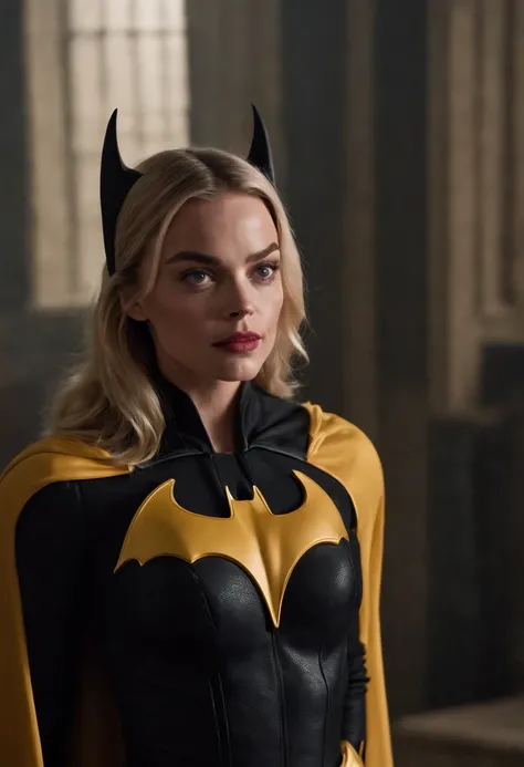 Margot Robbie, vestida como Batgirl