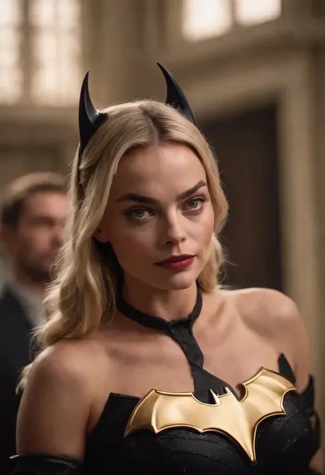 Margot Robbie, vestida como Batgirl