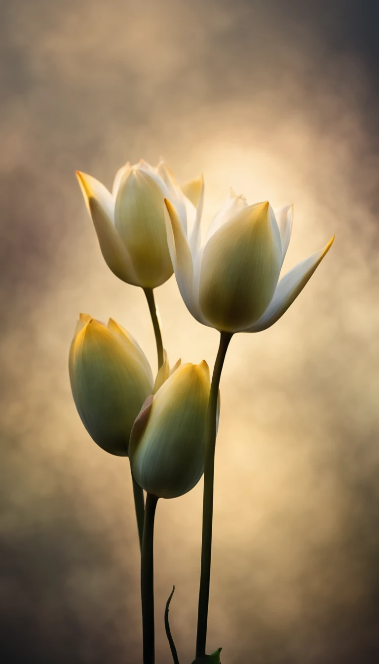 lotus flower, artistic conception, Light shines straight down from above