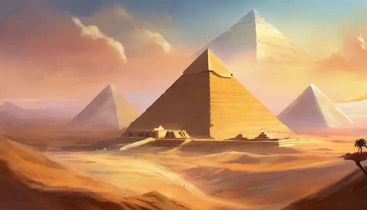 absurderes, Best quality,Ancient Egypt,pyramid,Faraway view