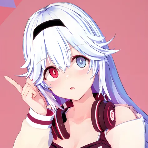 anime girl with headphones pointing at something with a finger, anime style 4 k, anime style. 8k, anime styled 3d, anime moe artstyle, 2 d anime style, stylized anime, nightcore, anime styled digital art, digital anime art!!, anime stylized, anime artstyle...