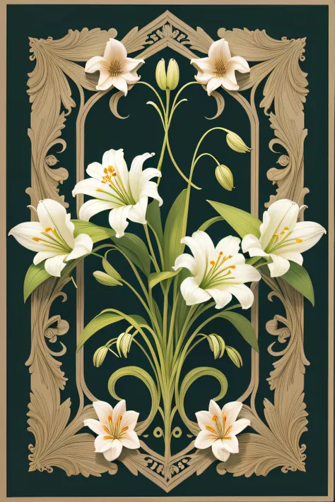 Floral，Lily of the valley，Quadripartite continuum chart，pattern designs