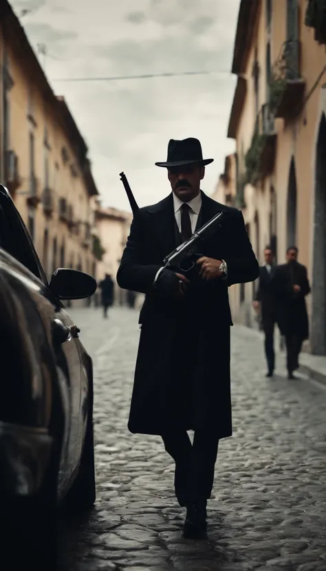 italian mafia with gun