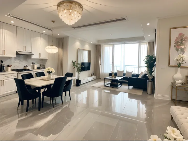 ，masterpiece, best quality，8k, ultra highres，Dancing Dreams in this gorgeous and mysterious duplex suite，Everything seems to be shrouded in magic。Open the door，The vision is clear，The spacious living room spreads out，Every place is a masterpiece of art。Cry...