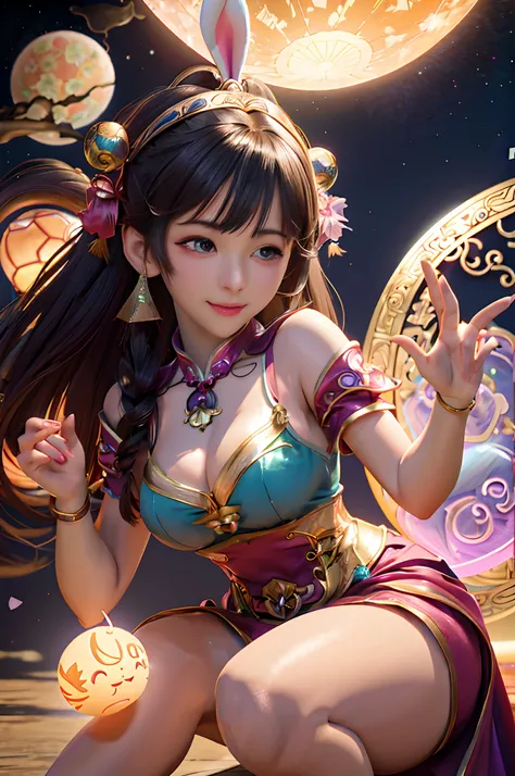 Anime girl posing for photo with bunny ears and purple dress, Extremely detailed Artgerm, trending on cgstation, Fanart Meilleure ArtStation, inspired by Park Hua, 2. 5 D CGI anime fantasy artwork, Art germ. anime illustration, IG model | Art germ, chengwe...