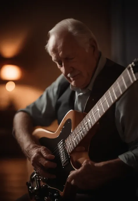 Grandfather with electric guitar