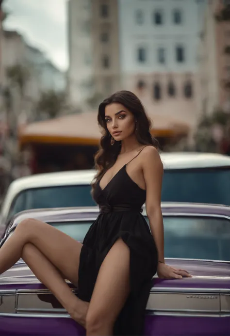 arafed woman with nice attractive sexy clothes, sexy girl with brown eyes, portrait sophie mudd, black hair and large eyes, selfie of a young woman, violet myers, with makeup, natural makeup, looking away from the camera, face with artgram, subtle makeup, ...