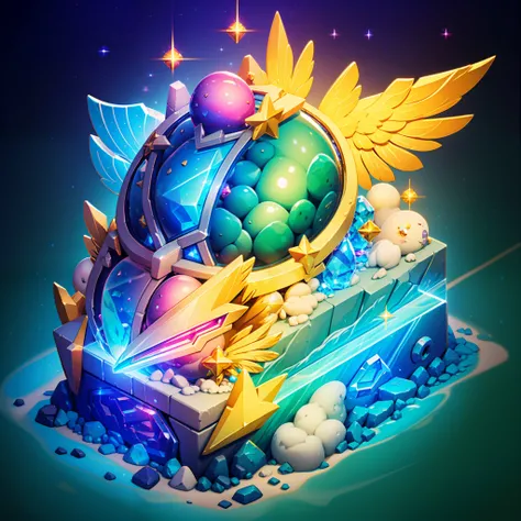 Close up of car and diamond on colorful background, Glass helmet and pigeon wings, Item Art, star guardians, 3 d icon for mobile game, Magic artifacts, Heartstone Original Art Style, magical items, star guardian inspired, Shiny Gem, maplestory mouse, Shiny...