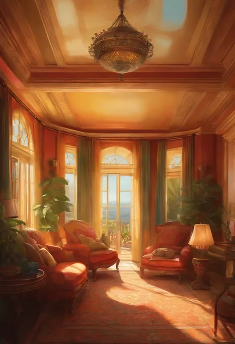 Illustration of a sunny room