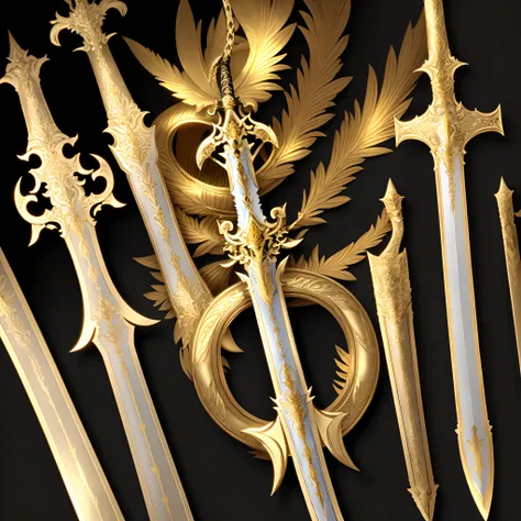 Holy Sword，Sword of Light，Durandal，Exquisite weapons，a sword，golden colored，shine