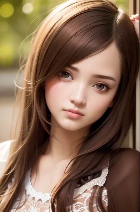 best quality, masterpiece,  (realistic:1.2), 1 girl, brown hair, brown eyes,Front, detailed face, beautiful eyes