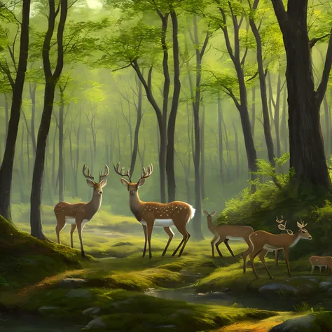 deers，Real person 1:1，Forest elves，