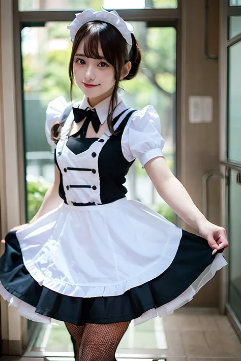 arafed image of a woman dressed in a maid outfit, rem rezero, anime girl cosplay, anime cosplay, cosplay, cosplay photo, cosplayer, hatsune miku cosplay, anime girl in a maid costume, cosplay of a catboy! maid! dress, short blue haired woman, full-cosplay,...