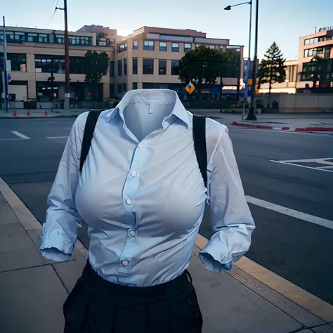 school uniforms slacks, ((invisible, no humans:1.5, headless:1.5, handless, legless)), big breast, (close-up to breast), (from behind), 
(8k, RAW photo, best quality, masterpiece:1.2), (realistic, photo-realistic:1.37),photon mapping, radiosity, ((Hasselbl...