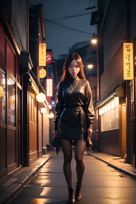 femele, Streets in Seoul, South Korea, natta, A city scape, Urban lighting, upper half body, closeup shot, 8K RAW photo, Top  Quality, ​masterpiece, realistic, photorealestic