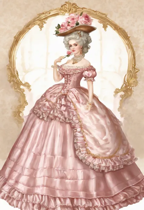 Arafe in a pink and black dress and hat, Takanobu Fujiwara(Takanobu Fujiwara)Digital rendering inspired by, pixiv, rococo, Victoria Gothic Lolita Fashion, Lolita Style, Rococo Queen (Rococo Queen) (Rococo Queen (Rococo Queen)) (Rococo Queen (Rococo Queen) ...