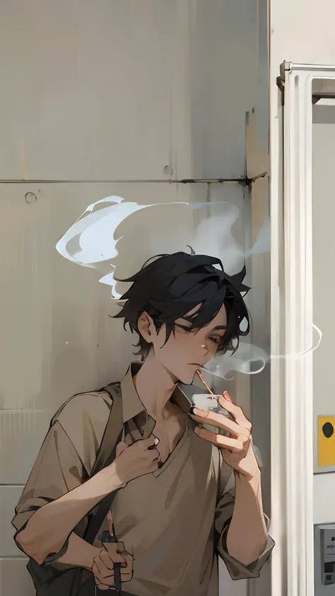 Man smoking cigarette