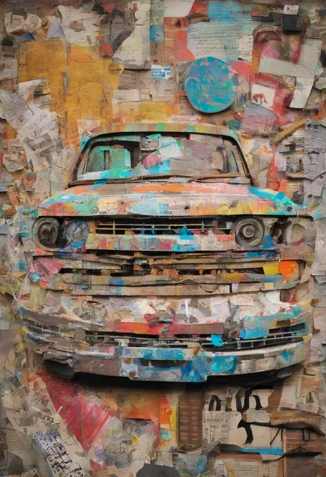 There are car sculptures in the park that commemorate abandoned cars、Graffiti wall about cars and civic children playing