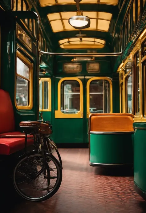 Short section tram，Goods and bicycles can be placed in the back