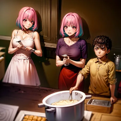 riamu yumemi, guts, couple, husband and wife, riamu motherly, house wife, cooking, mother and son, children , family, happy