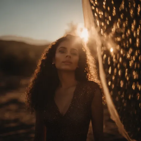 （Eyes look at the sun 1.5）full bodyesbian, one-girl, head looking up, （Side face 1.5）, suns, radiating with light, partially underwater shot, Romanticism, Op art, sparkle, god rays, ray tracing