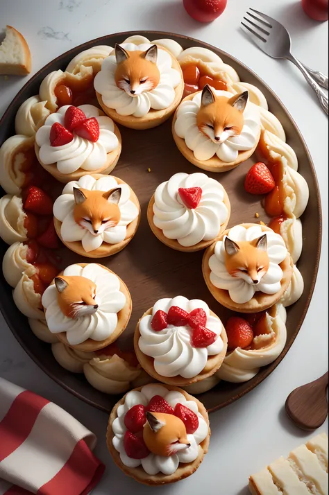 Troppezian pie SemlaStyle decorated with a red fox decoration