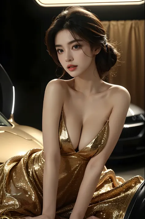 (Best quality,4K,8K,A high resolution,Masterpiece:1.2),Ultra-detailed,(Realistic,Photorealistic,photo-realistic:1.37),Luxury sports car,korean beautifull girl,mesmerizing looks,stunning features,Perfectly styled hair,Beautiful eyes with long eyelashes,Full...