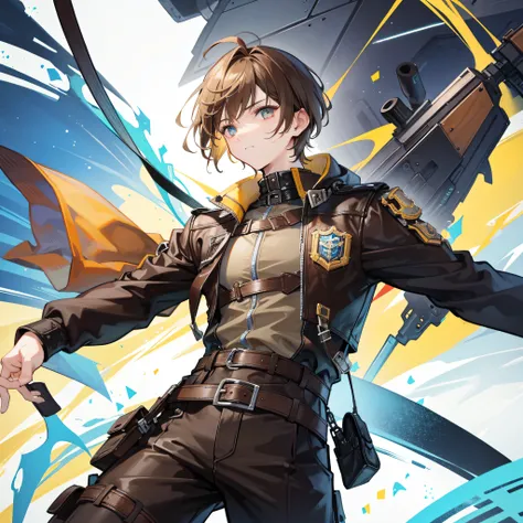 boy, short hair, yellow-brown hair, best quality, game character